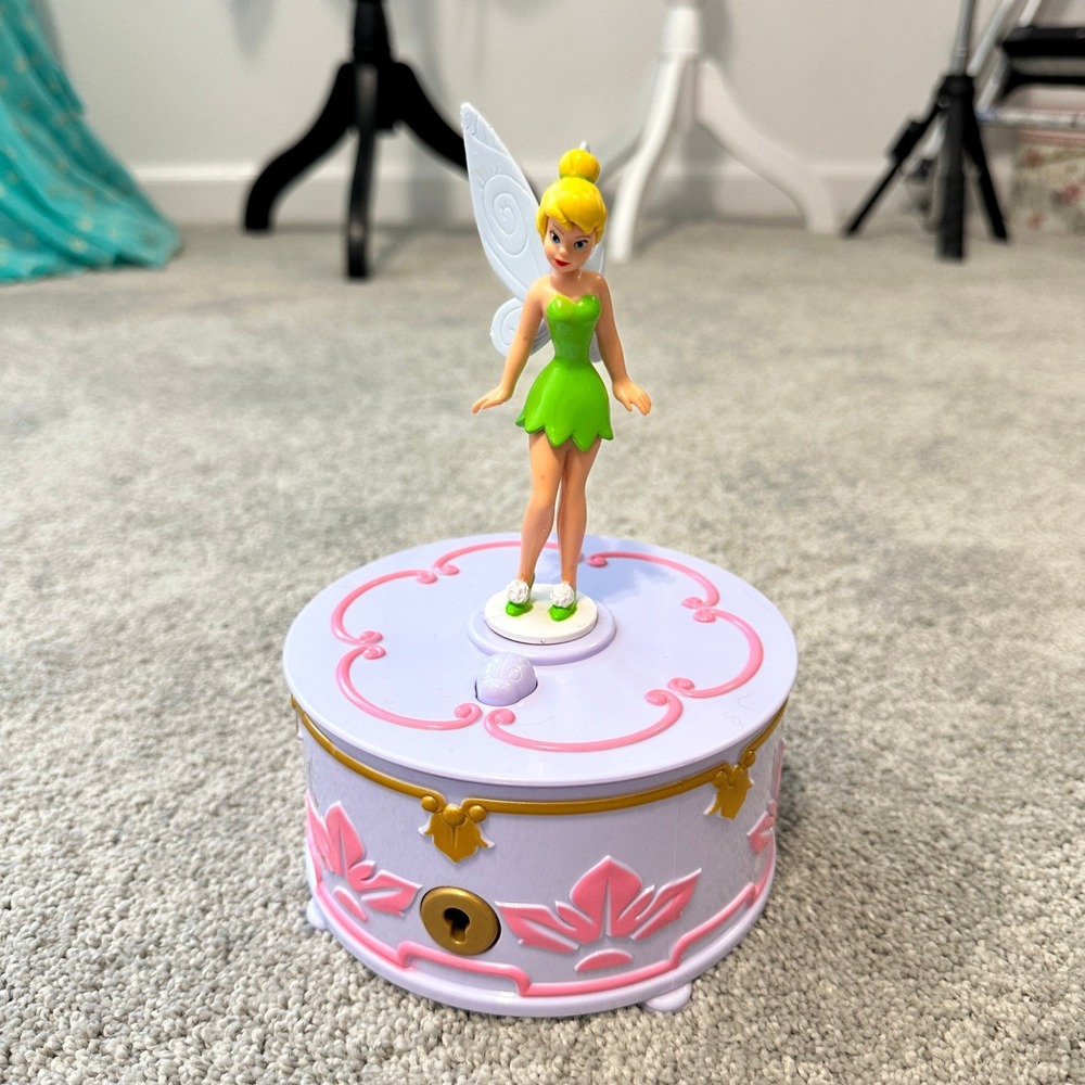 Disney Tinker Bell Jewelry Box Kids Purple Good